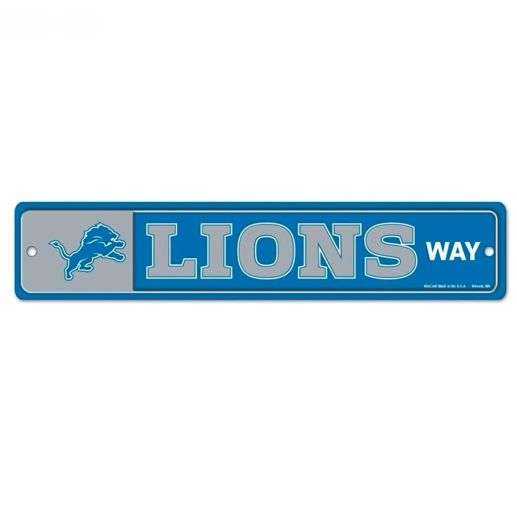Detroit Lions Sign 3.75x19 Plastic Street Style Special Order