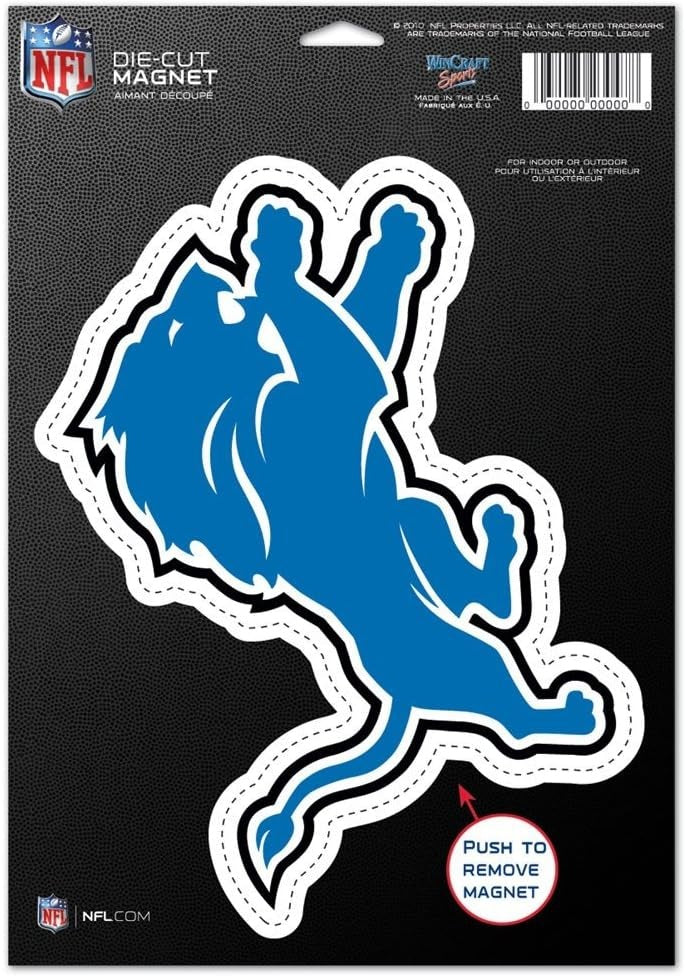 Detroit Lions Magnet 6.25x9 Die Cut Logo Design Special Order