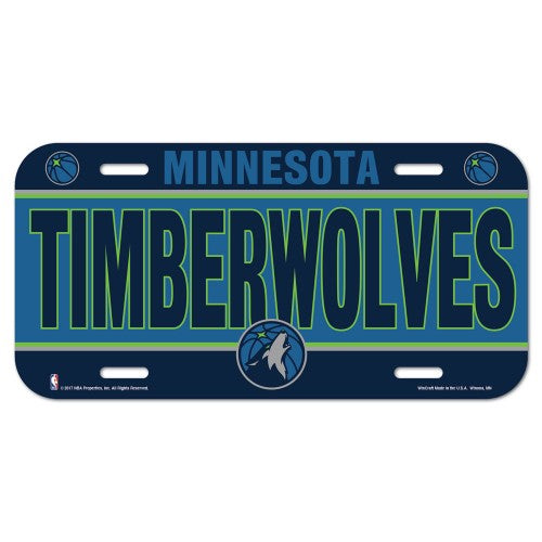 Minnesota Timberwolves License Plate Plastic