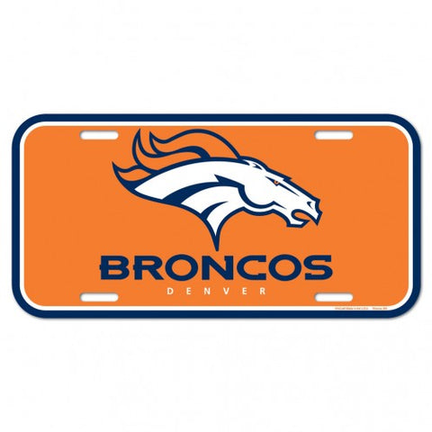 Denver Broncos License Plate Plastic