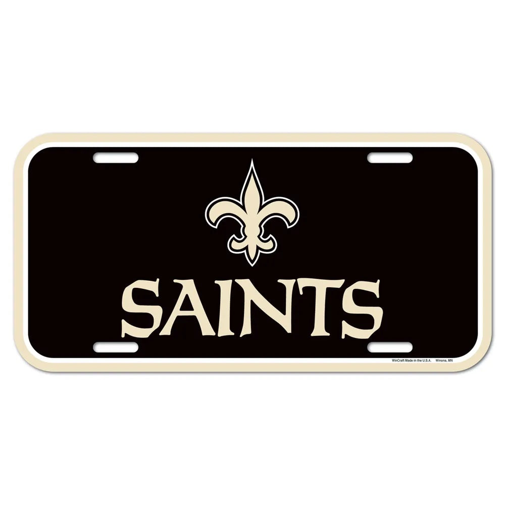 New Orleans Saints License Plate Plastic