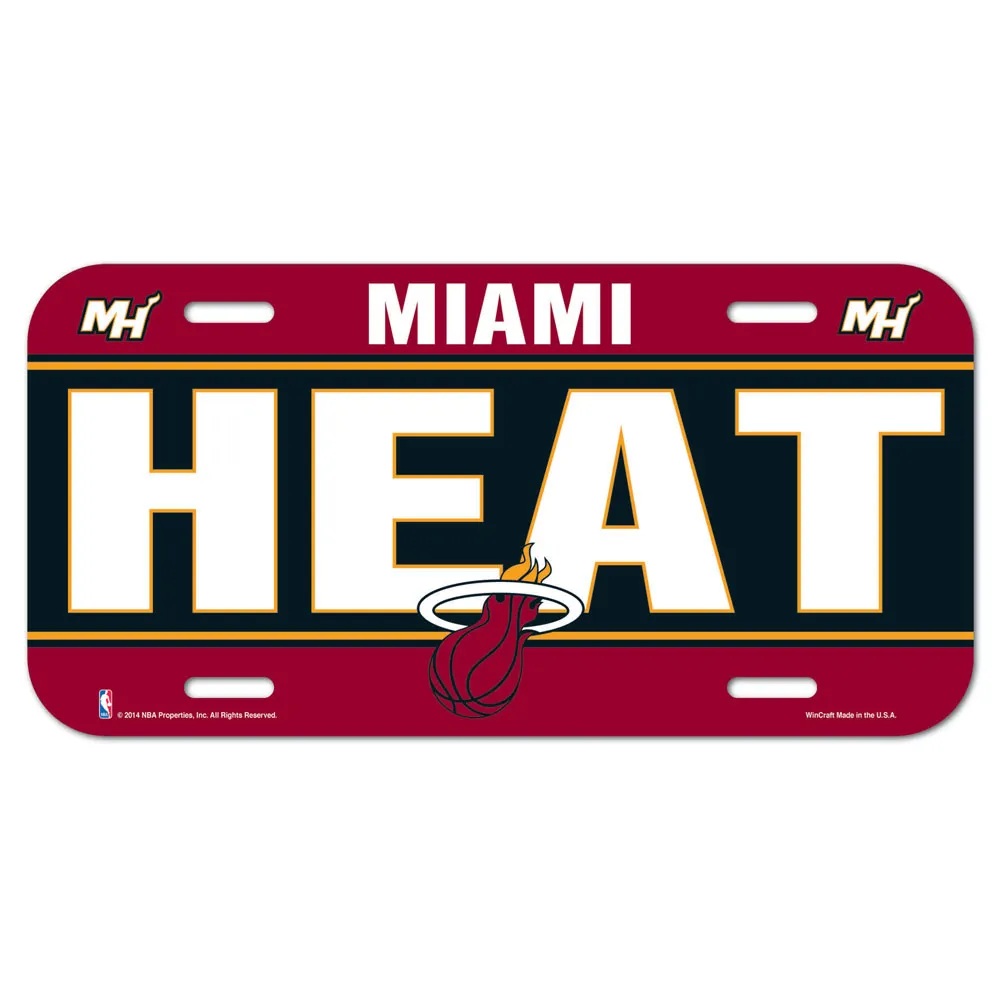 Miami Heat License Plate Plastic