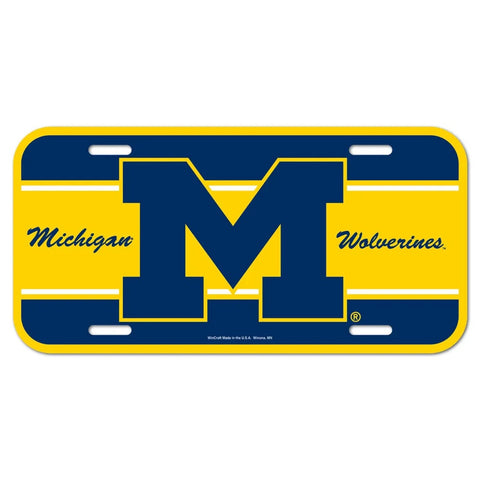 Michigan Wolverines License Plate Plastic