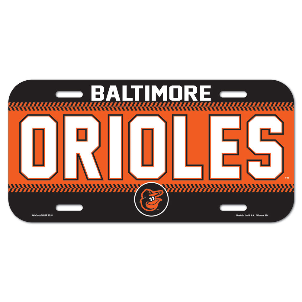 Baltimore Orioles License Plate Plastic Special Order