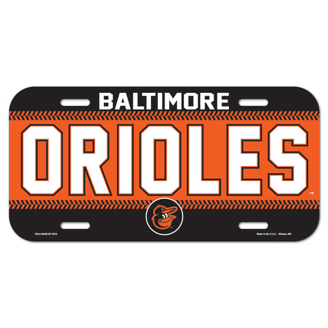 Baltimore Orioles License Plate Plastic Special Order