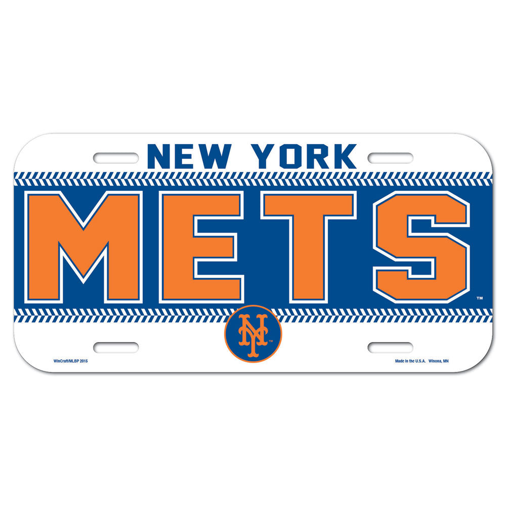 New York Mets License Plate Plastic