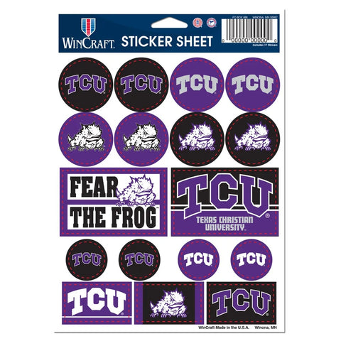 Texas Christian Horned Frogs Decal Sheet 5x7 Vinyl