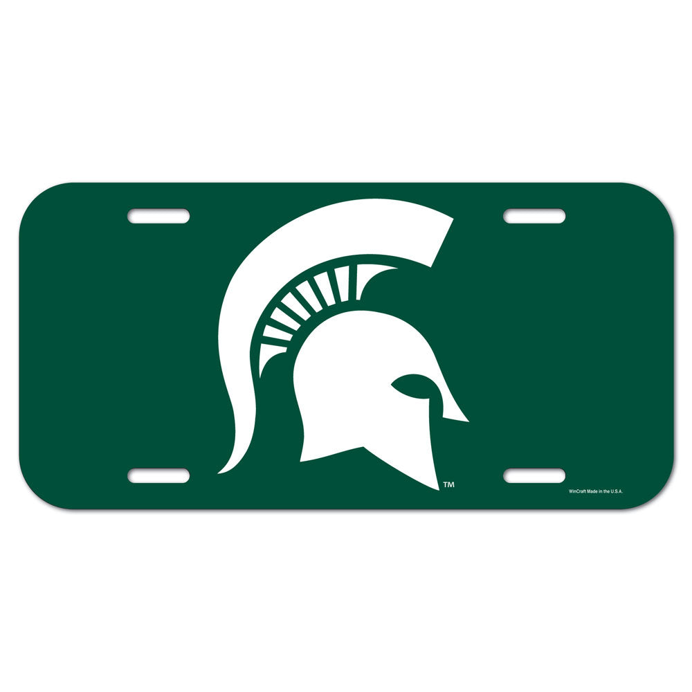 Michigan State Spartans License Plate Plastic