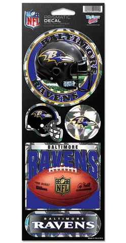 Baltimore Ravens Decal 4x11 Die Cut Prismatic Style