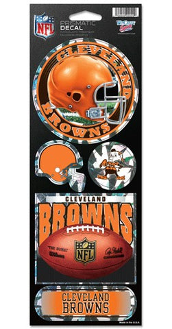 Cleveland Browns Decal 4x11 Die Cut Prismatic Style