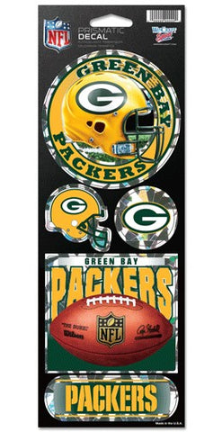Green Bay Packers s Decal 4x11 Die Cut Prismatic Style