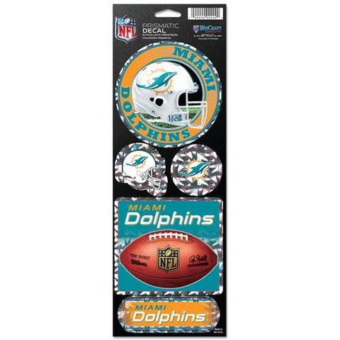 Miami Dolphins Decal 4x11 Die Cut Prismatic Style