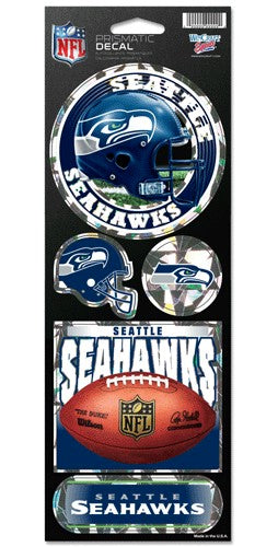 Seattle Seahawks Decal 4x11 Die Cut Prismatic Style