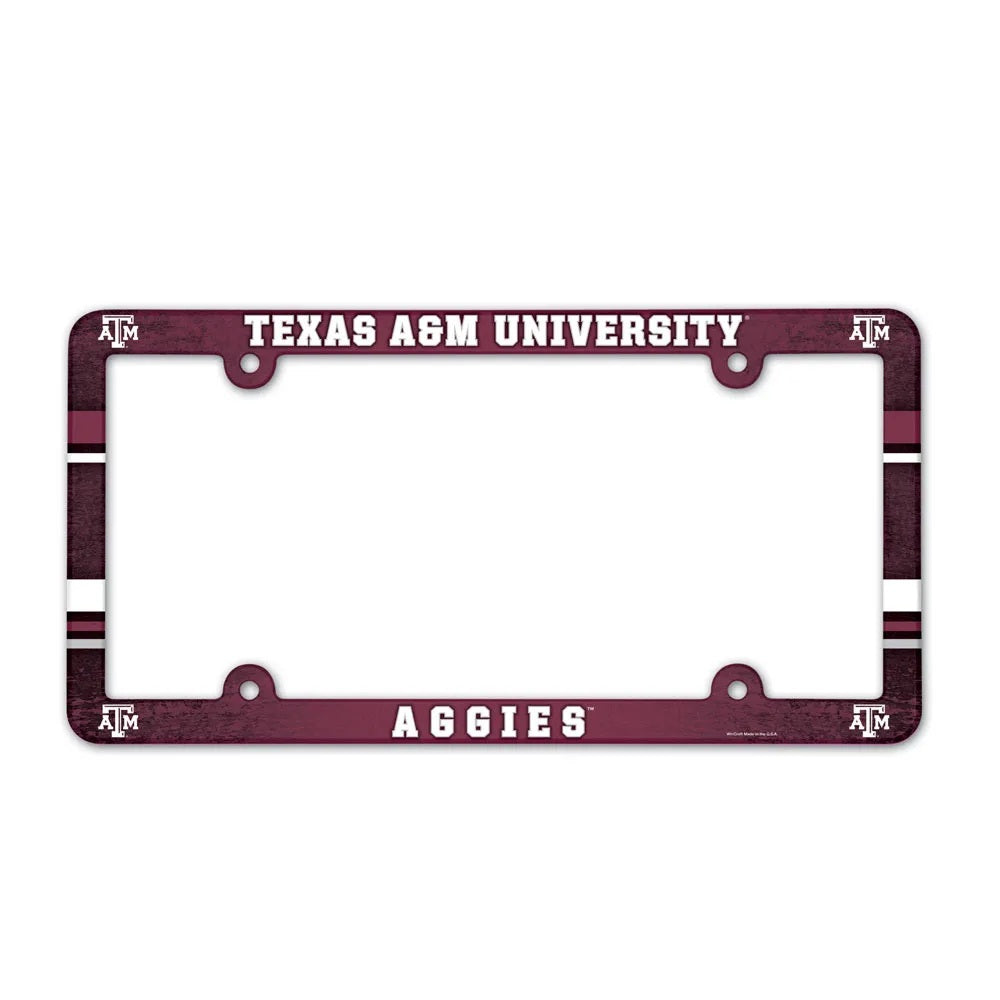 Texas A&M Aggies License Plate Frame Plastic Full Color Style