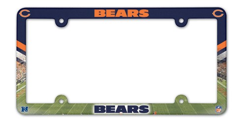 Chicago Bears License Plate Frame Plastic Full Color Style