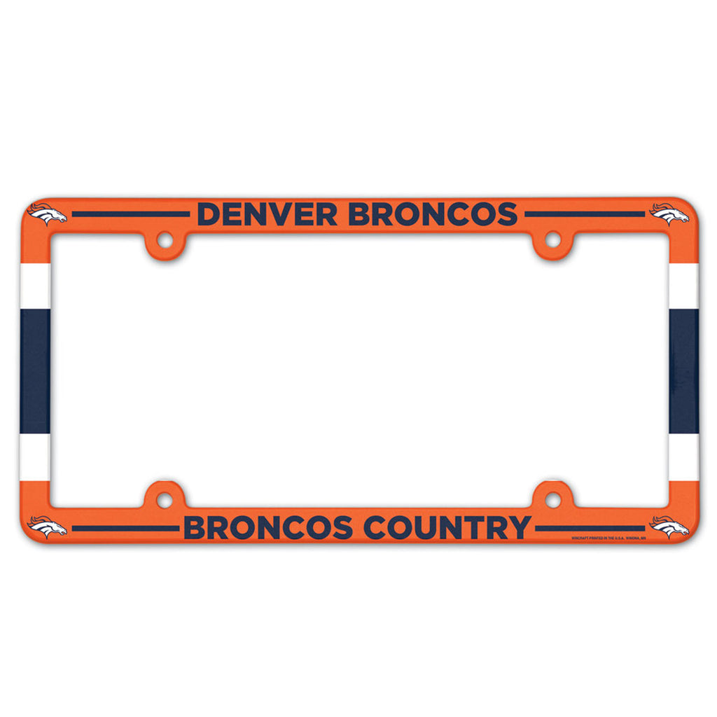 Denver Broncos License Plate Frame Plastic Full Color Style