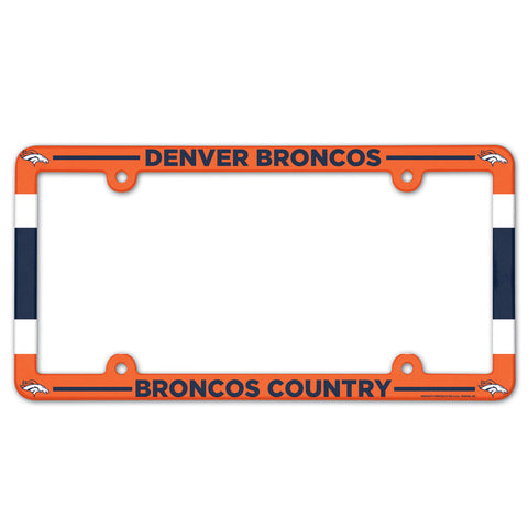 Denver Broncos License Plate Frame Plastic Full Color Style