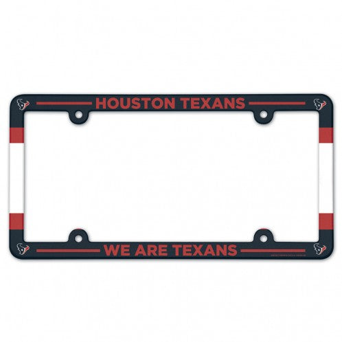 Houston Texans License Plate Frame Plastic Full Color Style