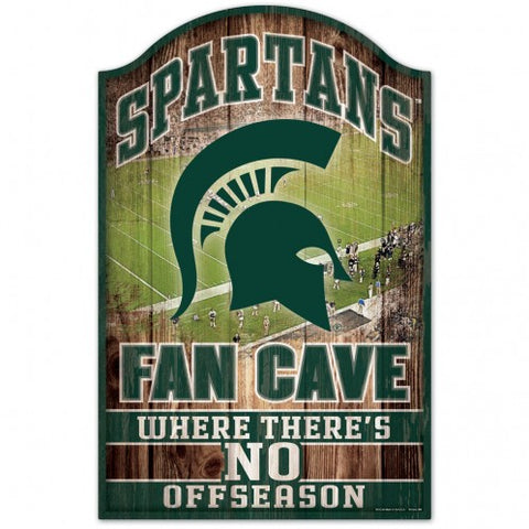 Michigan State Spartans Sign 11x17 Wood Fan Cave Design Special Order