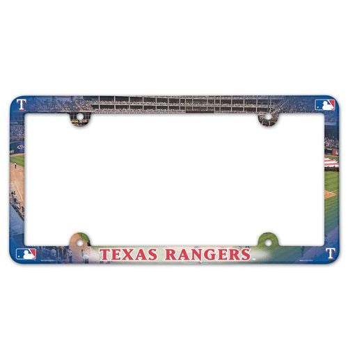 Texas Rangers License Plate Frame Full Color Special Order