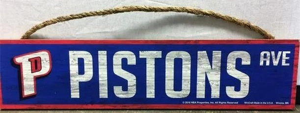 Detroit Pistons Sign 4x17 Wood Avenue Design