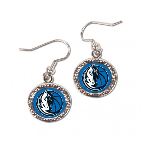 Dallas Mavericks Earrings Round Style Special Order