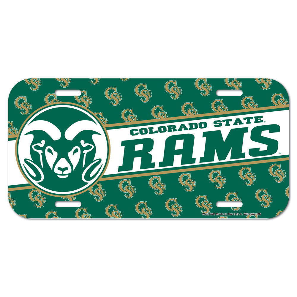 Colorado State Rams License Plate Plastic