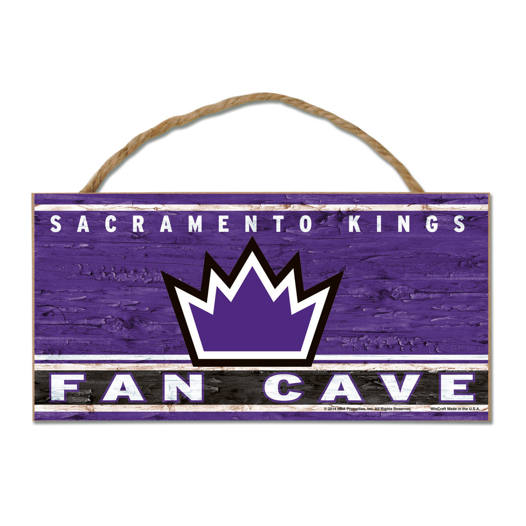 Sacramento Kings Sign Wood 5x10 with Rope Fan Cave