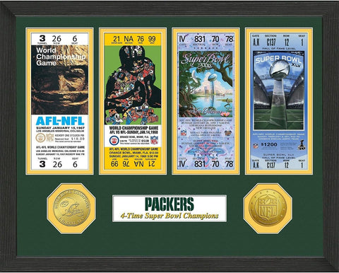 Green Bay Packers s Super Bowl Ticket Collection Plaque