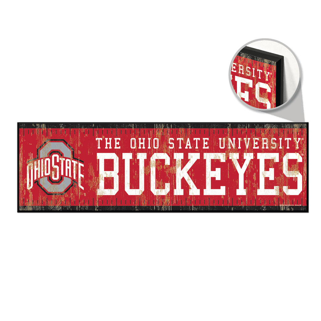 Ohio State Buckeyes Sign 9x30 Wood Yard Marker