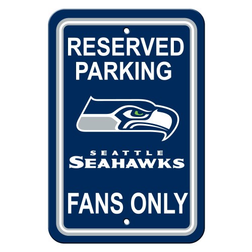 Seattle Seahawks Sign 12x18 Plastic Reserved Parking Style