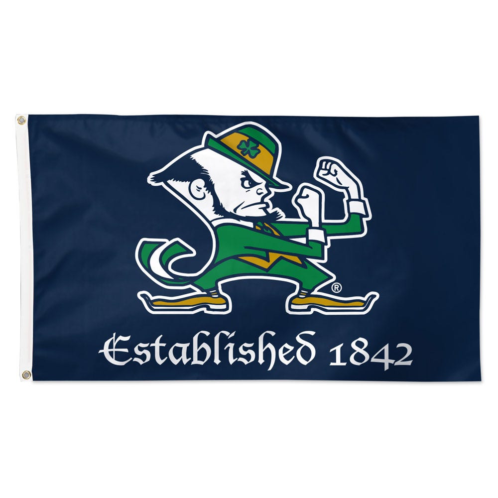 Notre Dame Fighting Irish Flag 3x5 Deluxe Style Established 1842 Design Special Order