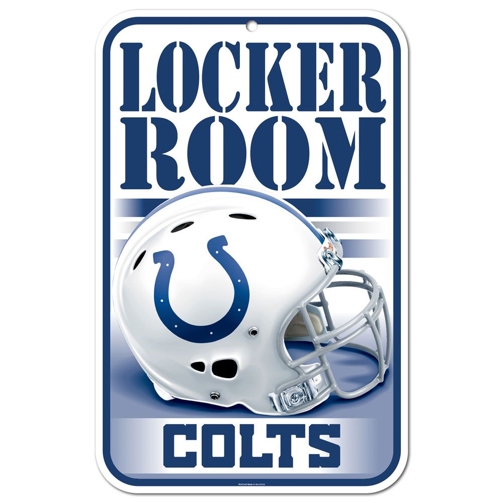 Indianapolis Colts Sign 11x17 Plastic Locker Room Design