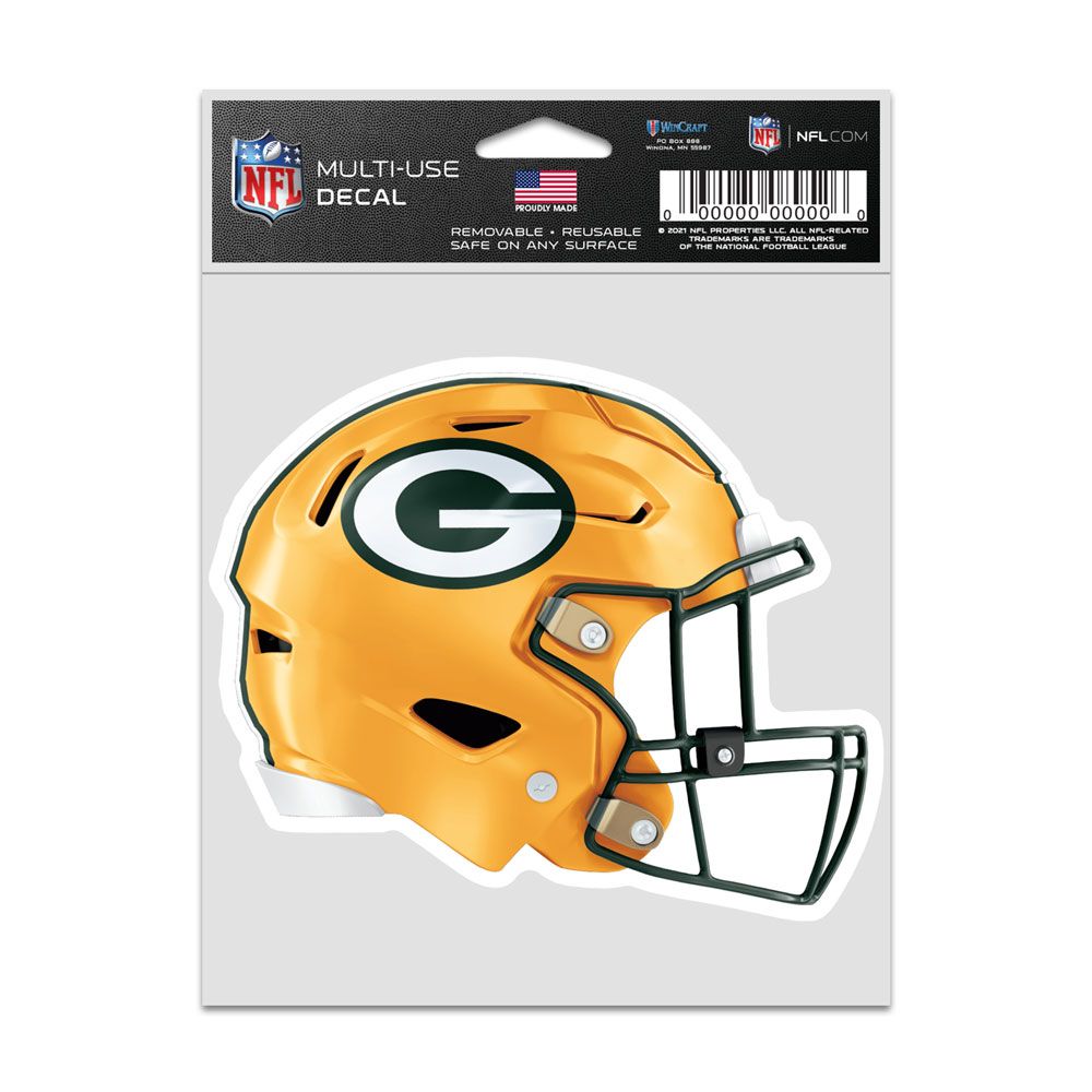 Green Bay Packers s Decal 3.75x5 Helmet Fan