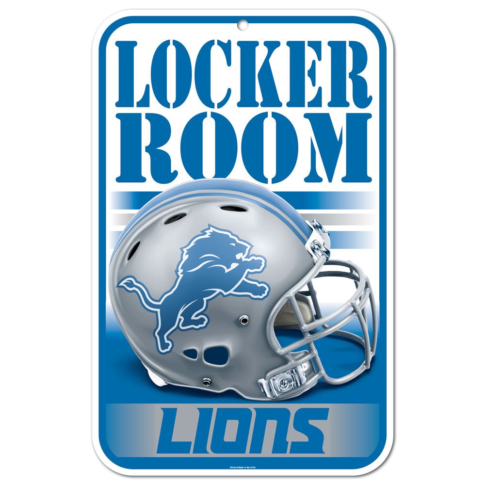 Detroit Lions Sign 11x17 Plastic Locker Room Design