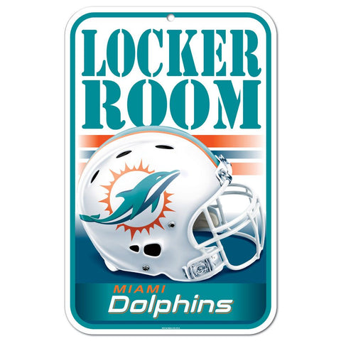 Miami Dolphins Sign 11x17 Plastic Locker Room Design