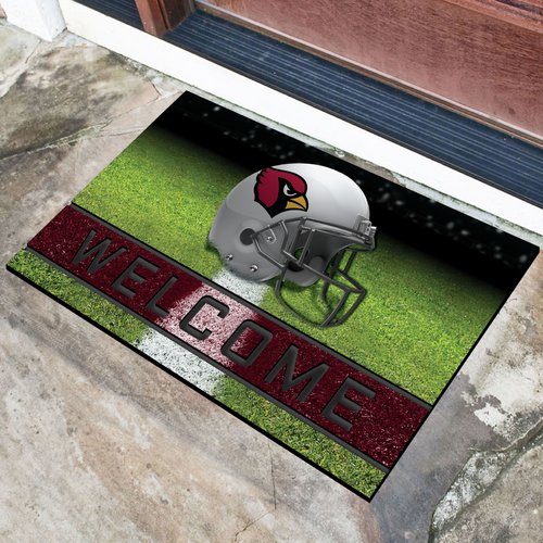 Arizona Cardinals Door Mat 18x30 Welcome Crumb Rubber
