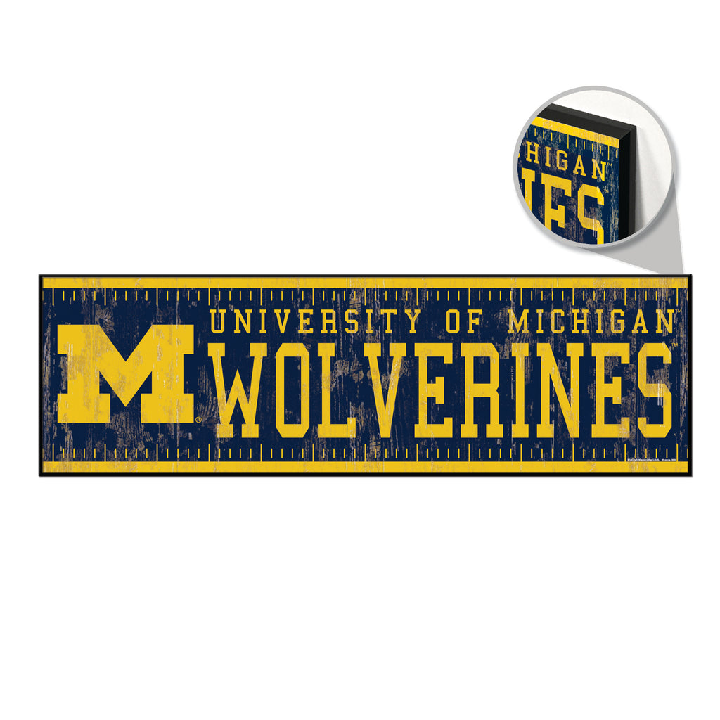 Michigan Wolverines Sign 9x30 Wood Yard Marker