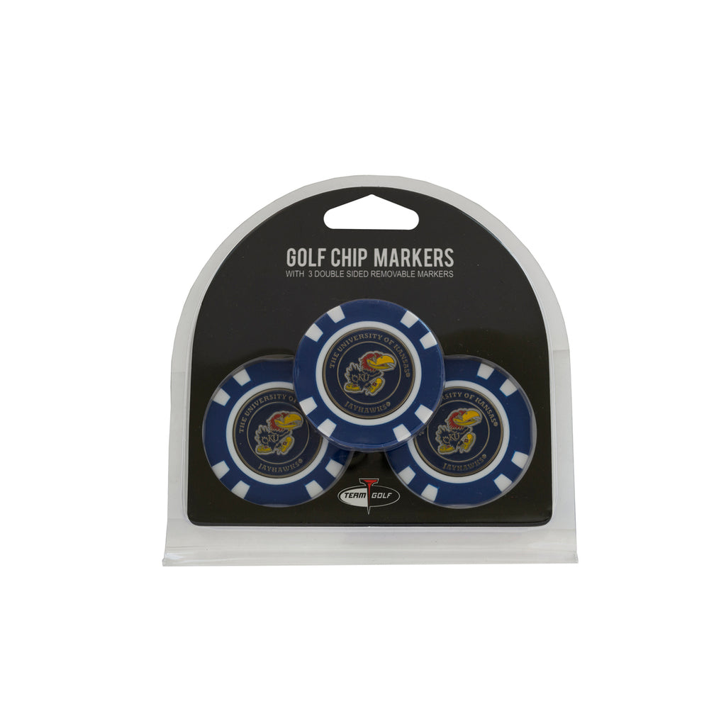 Kansas Jayhawks Golf Chip with Marker 3 Pack Special Order