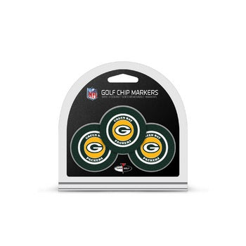 Green Bay Packers s Golf Chip with Marker 3 Pack