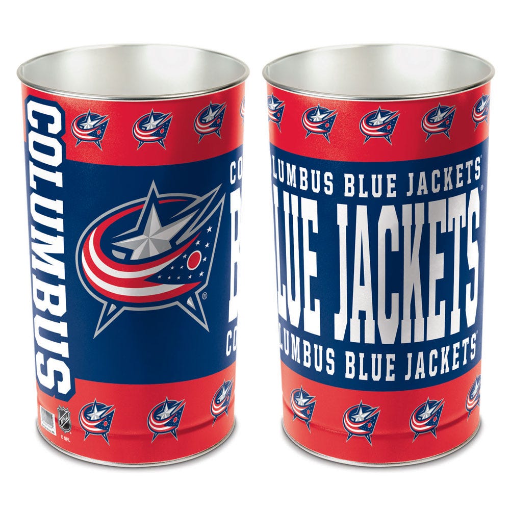 Columbus Blue Jackets Wastebasket 15 Inch Periodic Restock
