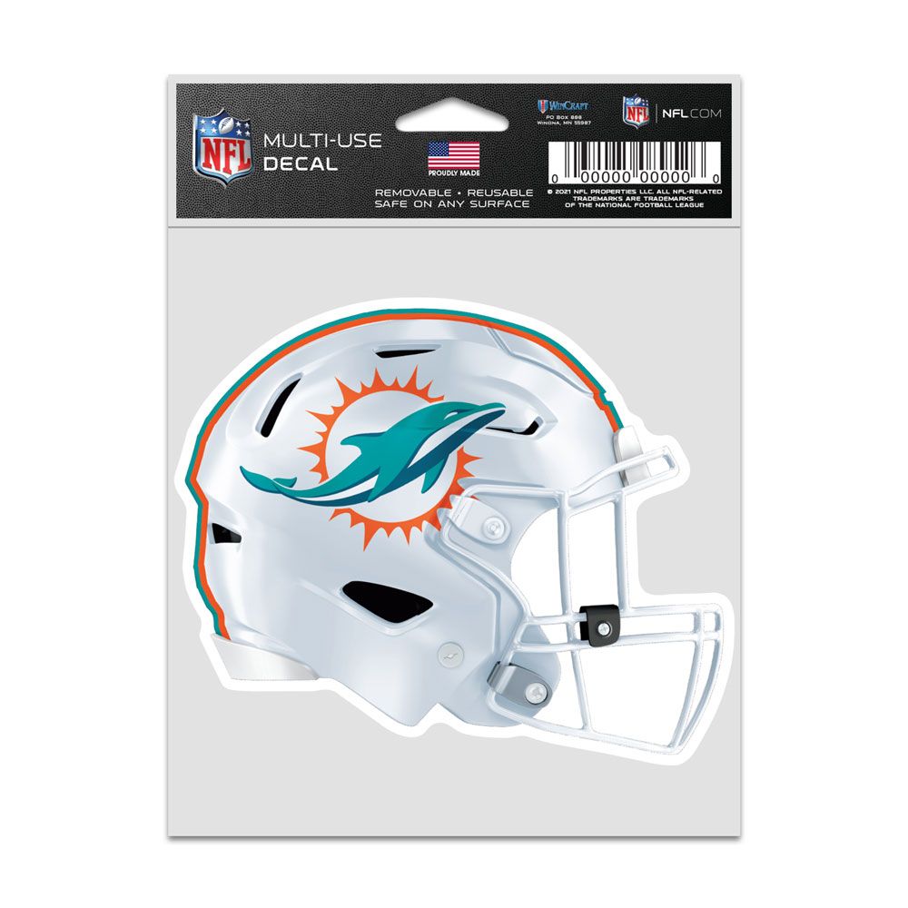 Miami Dolphins Decal 3.75x5 Helmet Fan