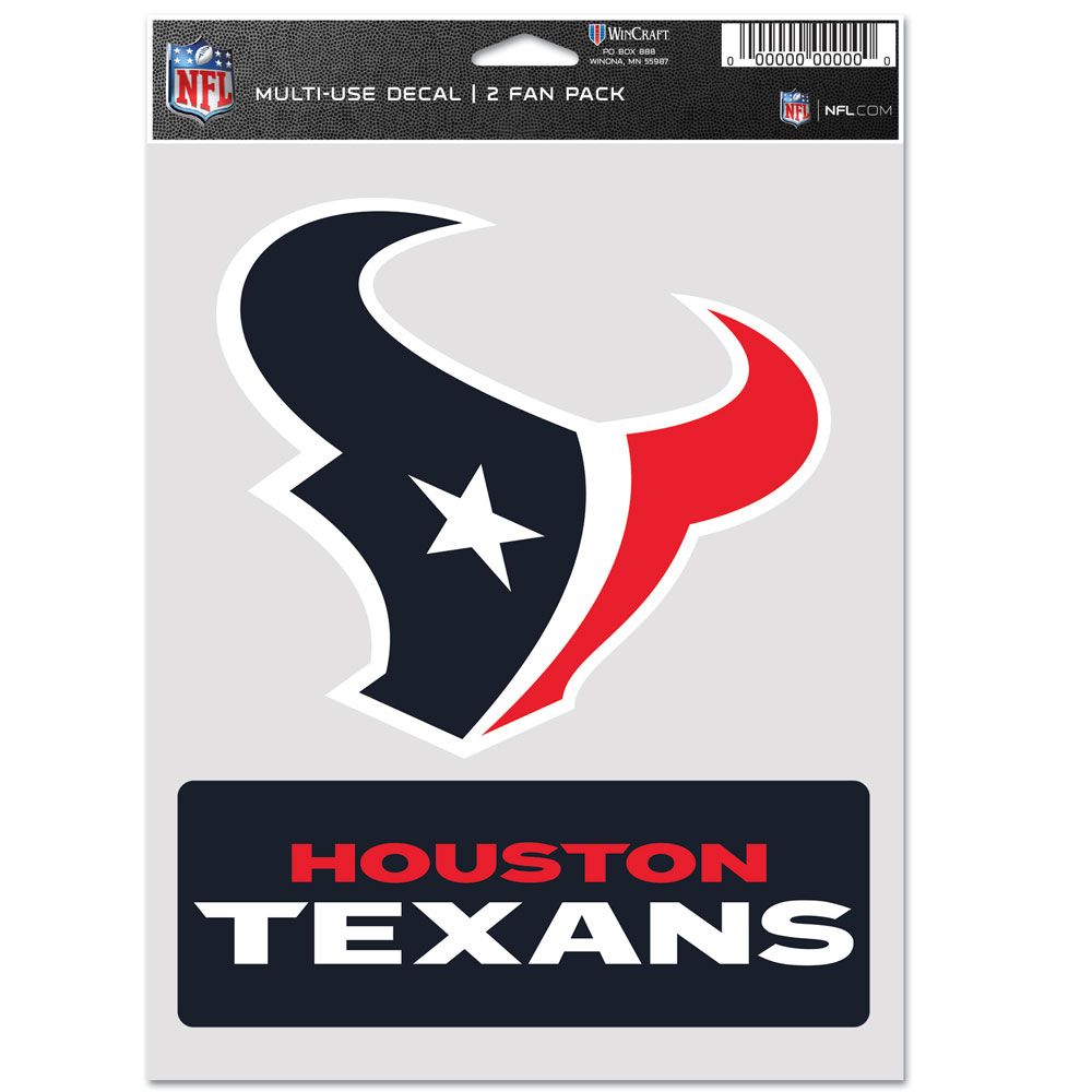 Houston Texans Decal Multi Use Fan 2 Pack Special Order