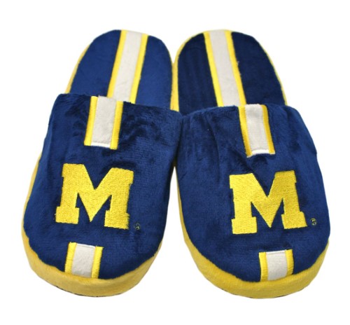 Michigan Wolverines Slipper Youth 8 16 Size 7 8 Stripe (1 Pair) XL