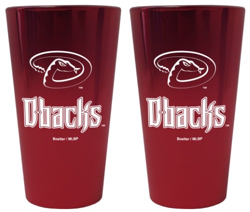 Arizona Diamondbacks Glass Pint Lusterware Style Set of 2