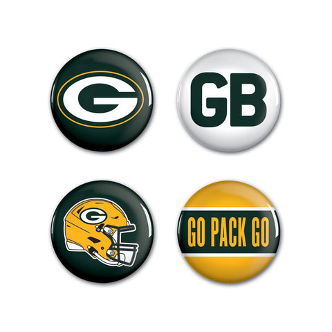 Green Bay Packers s Buttons 4 Pack