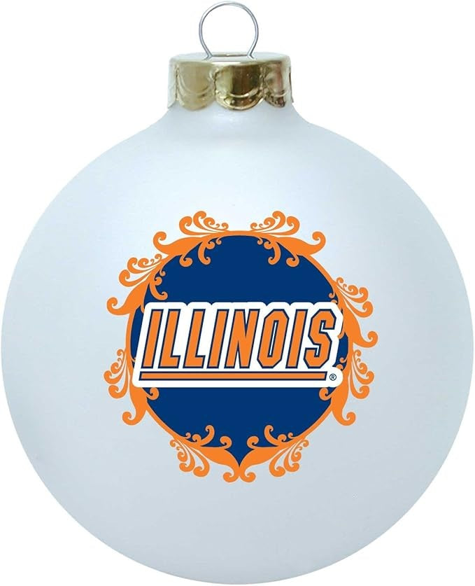 Illinois Fighting Illini Ornament Large Glass Ball Special Order