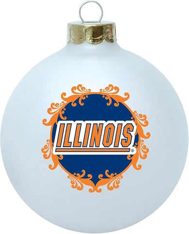 Illinois Fighting Illini Ornament Large Glass Ball Special Order