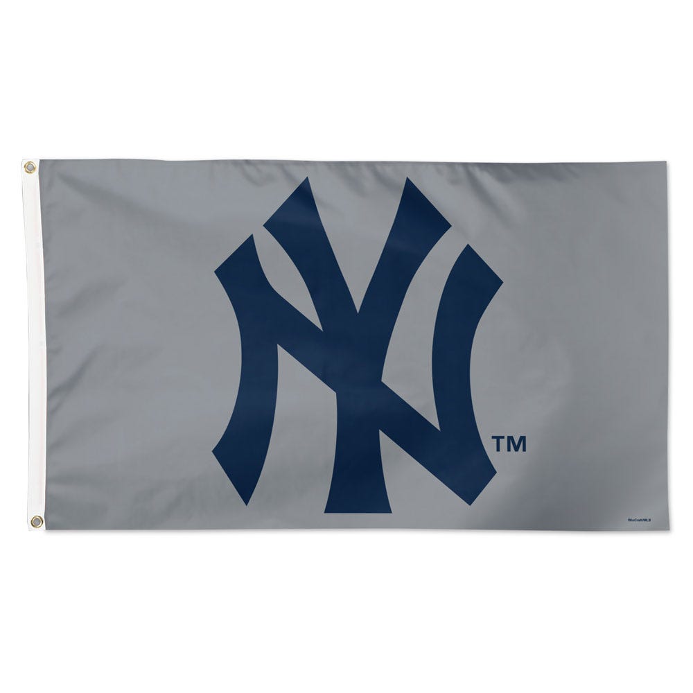 New York Yankees Flag 3x5 Deluxe Style Gray Special Order