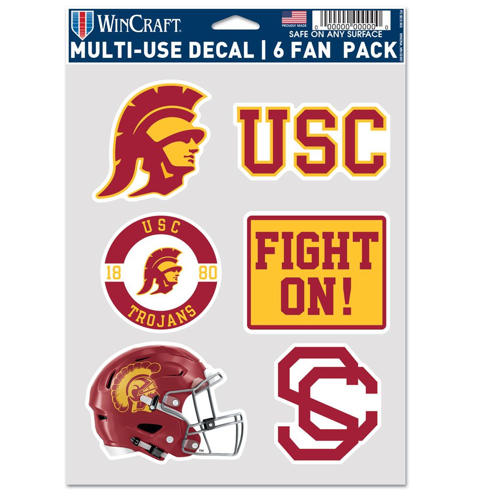 USC Trojans Decal Multi Use Fan 6 Pack